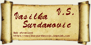 Vasilka Surdanović vizit kartica